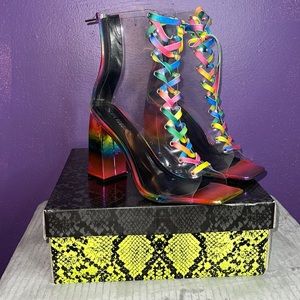 Rainbow/Clear Heels (Size 11)